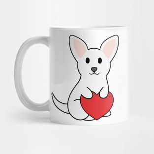 White Chihuahua Heart Mug